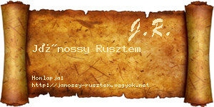 Jánossy Rusztem névjegykártya